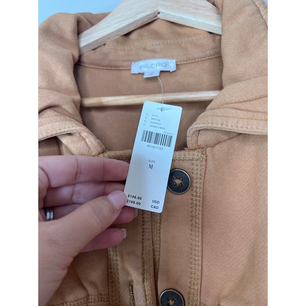NWT Pilcro Cotton Microfleece Full Sleeve Pockets Button-Front Jacket Honey - Picture 5 of 7